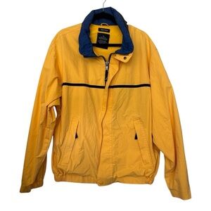 Nautica Vintage Windbreaker Rain Jacket Yellow & Navy Blue